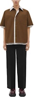 Bottega Veneta Brown Cotton-Silk Short Sleeve Shirt 750014V3E602610 Bottega Veneta Brown Cotton-Silk Short Sleeve Shirt 750014V3E602610