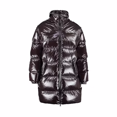 Bottega Veneta Brown Glossy Long Hooded Down Jacket Winter 659727V0Y302178