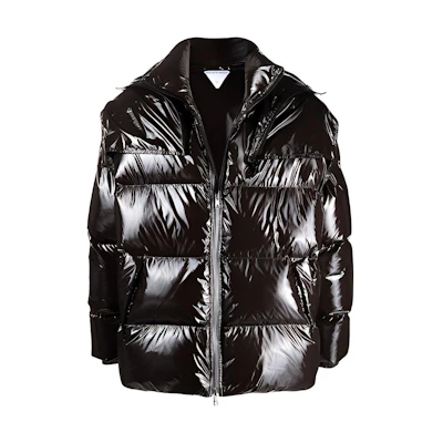 Bottega Veneta Brown Hooded Down Jacket Winter Warm Solid Color 665999V0Y302187