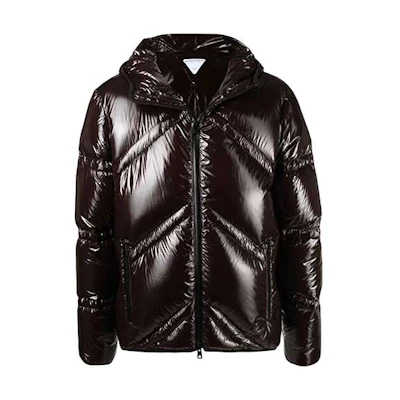 Bottega Veneta Brown Hooded Fitted Long Sleeve Down Jacket 660571V0Y302182