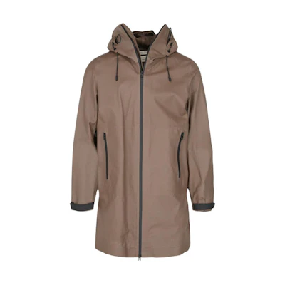 Bottega Veneta Brown Hooded Zip-Up Jacket Long-Sleeve Mid-Length 604367VKK802628