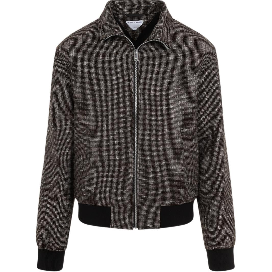 Bottega Veneta Brown Short Zip-Up Jacket with Collar 795928V4BZ01025