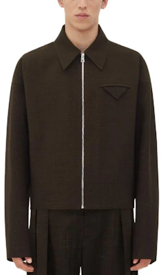 Bottega Veneta Brown Solid Zipper Collar Long Sleeve Jacket 646907V3FD02078 Buy Bottega Veneta Brown Solid Zipper Collar Long Sleeve Jacket 646907V3FD02078