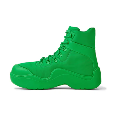 Bottega Veneta BV Puddle Bomber 'Green Tech Fabric Lace-Up Ankle Boot'