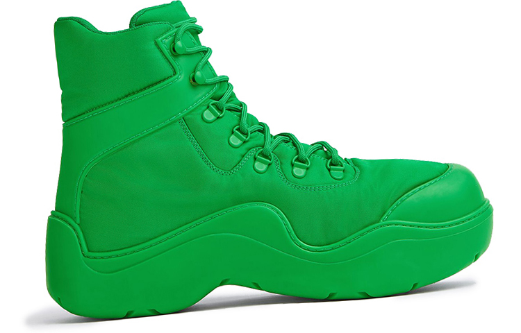 Order Bottega Veneta 葆蝶家 BV Puddle Bomber 科技面料 繫帶工裝短靴 綠色