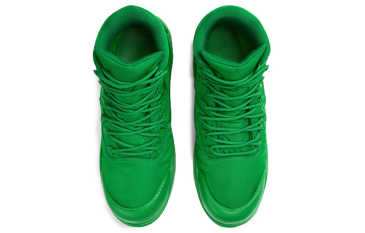 Shop Bottega Veneta 葆蝶家 BV Puddle Bomber 科技面料 繫帶工裝短靴 綠色