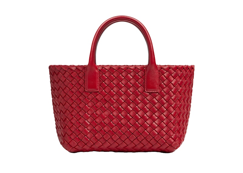 Bottega Veneta Cabat Intreccio Tote Bag Mini Apple Candy