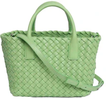 Bottega Veneta Cabat Tote Bag Mini Intrecciato Pistachio Bottega Veneta Cabat Tote Bag Mini Intrecciato Pistachio
