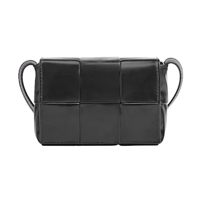 Bottega Veneta Candy Cassette Crossbody Bag Mini Intreccio Black
