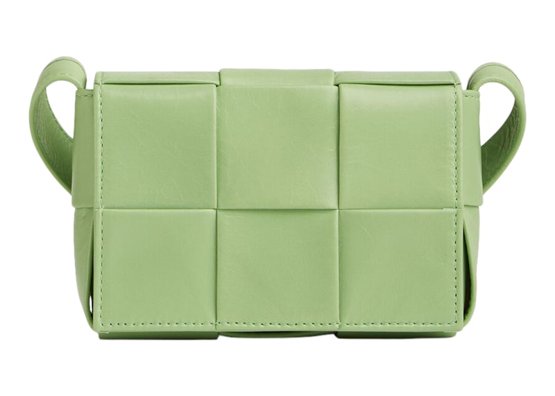 Bottega Veneta Candy Cassette Crossbody Bag Mini Intreccio Pistachio