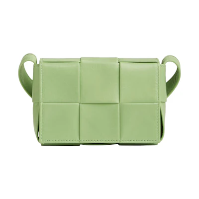Bottega Veneta Candy Cassette Crossbody Bag Mini Intreccio Pistachio