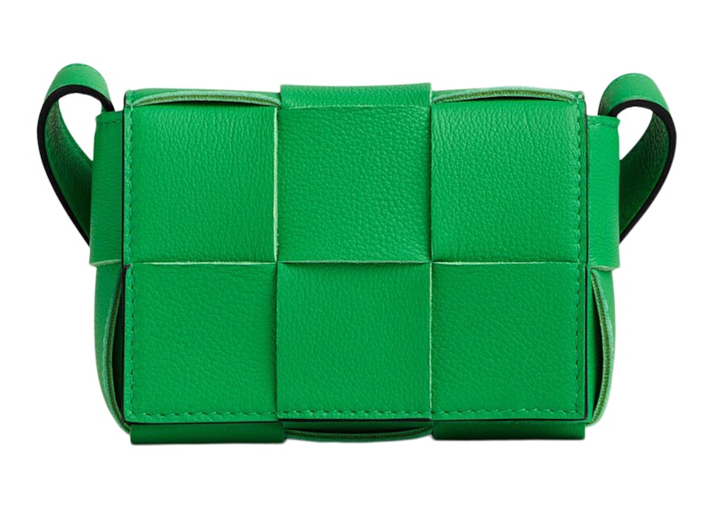 Bottega Veneta Candy Cassette Crossbody Bag Mini Intreccio Parakeet/Black