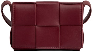 Bottega Veneta Candy Cassette Crossbody Bag Mini Intreccio Bordeaux Bottega Veneta Candy Cassette Crossbody Bag Mini Intreccio Bordeaux