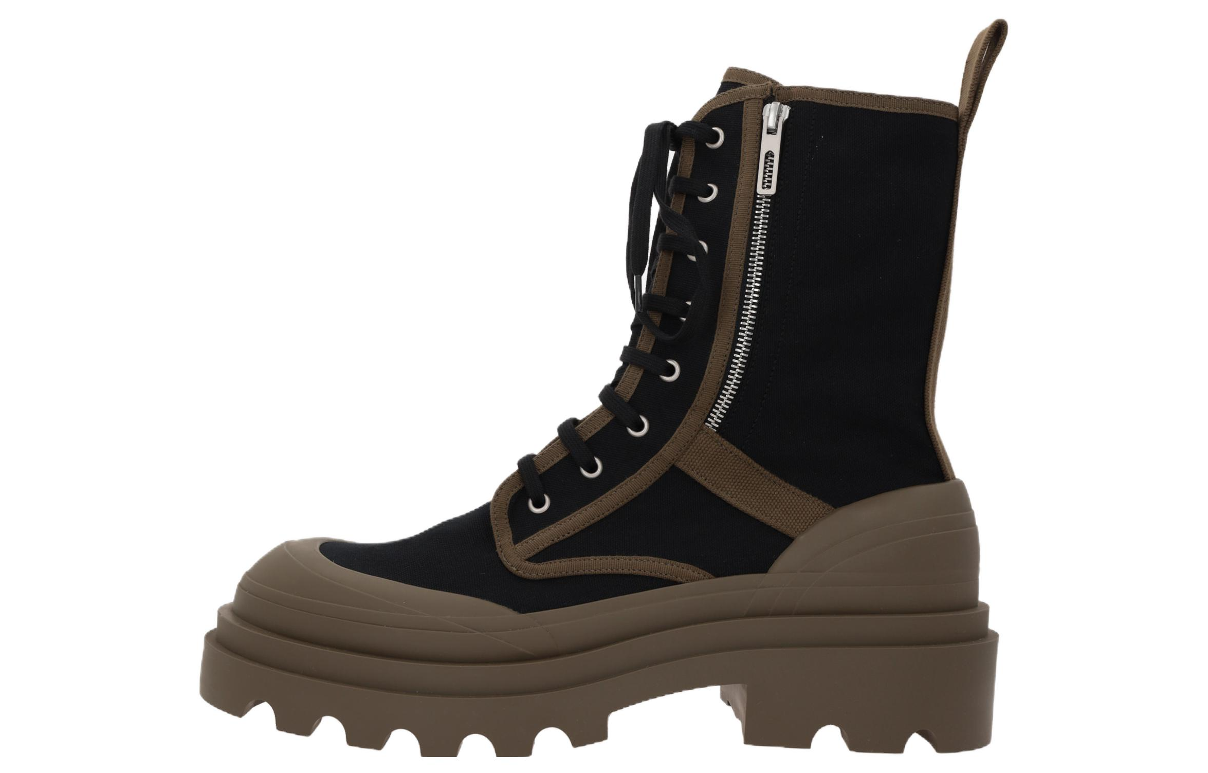 Bottega Veneta Canvas Combat Boot 'Black Liana'