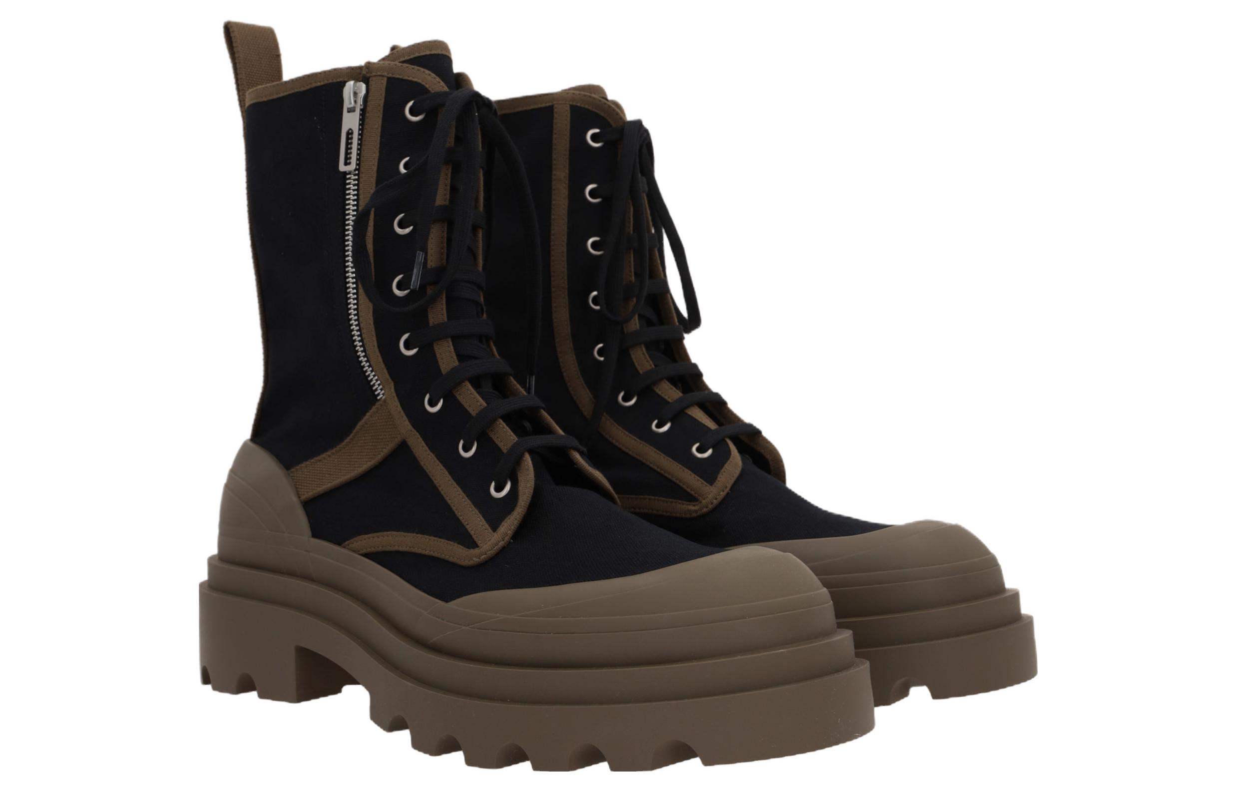 Bottega Veneta Canvas Combat Boot 'Black Liana' 圖 2