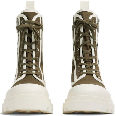Bottega Veneta Sepatu Boot Kanvas Combat 'Olive White' 730234V2R103690 Lookbook Bottega Veneta Sepatu Boot Kanvas Combat 'Olive White' 730234V2R103690