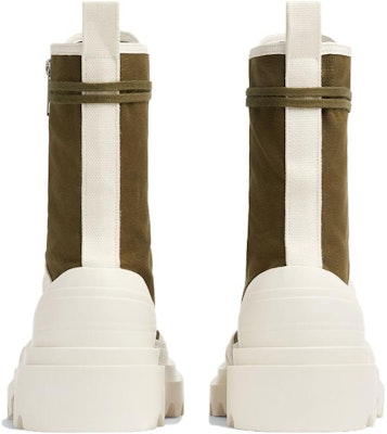 Bottega Veneta Sepatu Boot Kanvas Combat 'Olive White' 730234V2R103690 Shop Bottega Veneta Sepatu Boot Kanvas Combat 'Olive White' 730234V2R103690