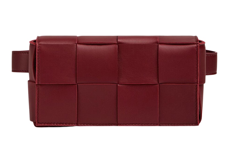 Bottega Veneta Cassette Belt Bag Mini Intreccio Bordeaux