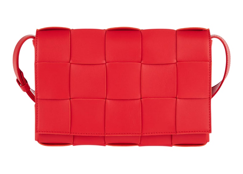 Bottega Veneta Cassette Crossbody Bag Intreccio Redstone