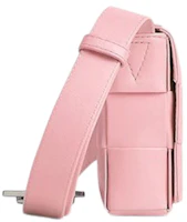 Order Bottega Veneta粉紅色小號編織皮革斜背包