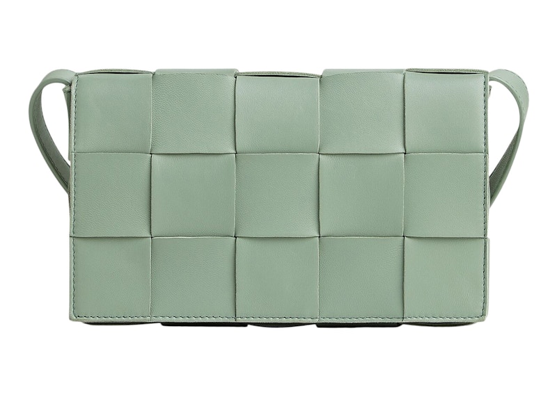 Bottega Veneta Cassette Intreccio Crossbody Bag New Sauge