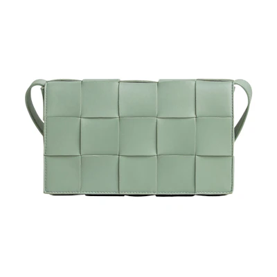 Bottega Veneta Cassette Intreccio Crossbody Bag New Sauge