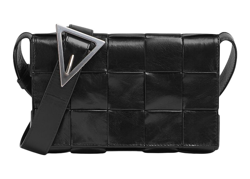 Bottega Veneta Cassette Intreccio Crossbody Bag Small Black