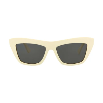 Bottega Veneta Cat Eye-Frame Acetate Sunglasses Ivory/Grey (BV1121S-30011463-003-10048)