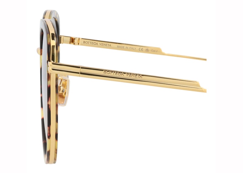 Lookbook Bottega Veneta 貓眼框板材太陽眼鏡，哈瓦那/金棕 (BV0301SK-30011983-002-10209)