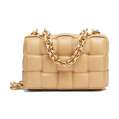 Bottega Veneta Chain Cassette Crossbody Bag Almond