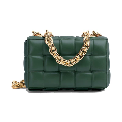 Bottega Veneta Chain Cassette Crossbody Bag Raintree