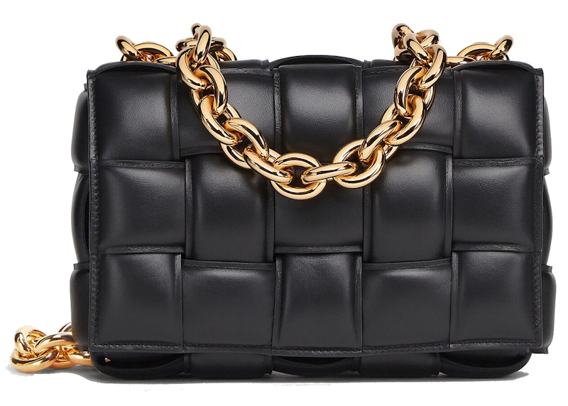 Bottega Veneta Chain Cassette Gold-tone Crossbody Bag Black