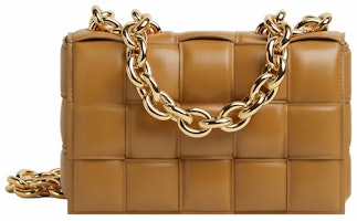 Bottega Veneta Chain Cassette Padded Intreccio Shoulder Bag Caramel Bottega Veneta Chain Cassette Padded Intreccio Shoulder Bag Caramel