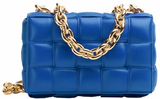 Bottega Veneta Chain Cassette Padded Intreccio Shoulder Bag Cobalt Bottega Veneta Chain Cassette Padded Intreccio Shoulder Bag Cobalt