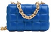 Buy Bottega Veneta Tas Bahu Padded Intreccio Cobalt dengan Rantai