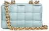 Lookbook Bottega Veneta Chain Cassette Bag Bahu Padded Intreccio Teal Washed