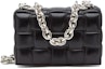 Buy 보테가 베네타 체인 카세트 실버 크로스백 블랙