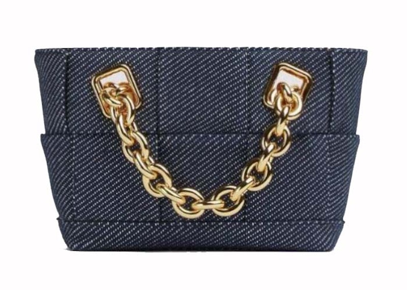 Bottega Veneta Chain Holder Denim Bag Blue