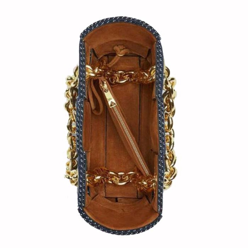 Bottega Veneta Chain Holder Denim Bag Blue 圖 2