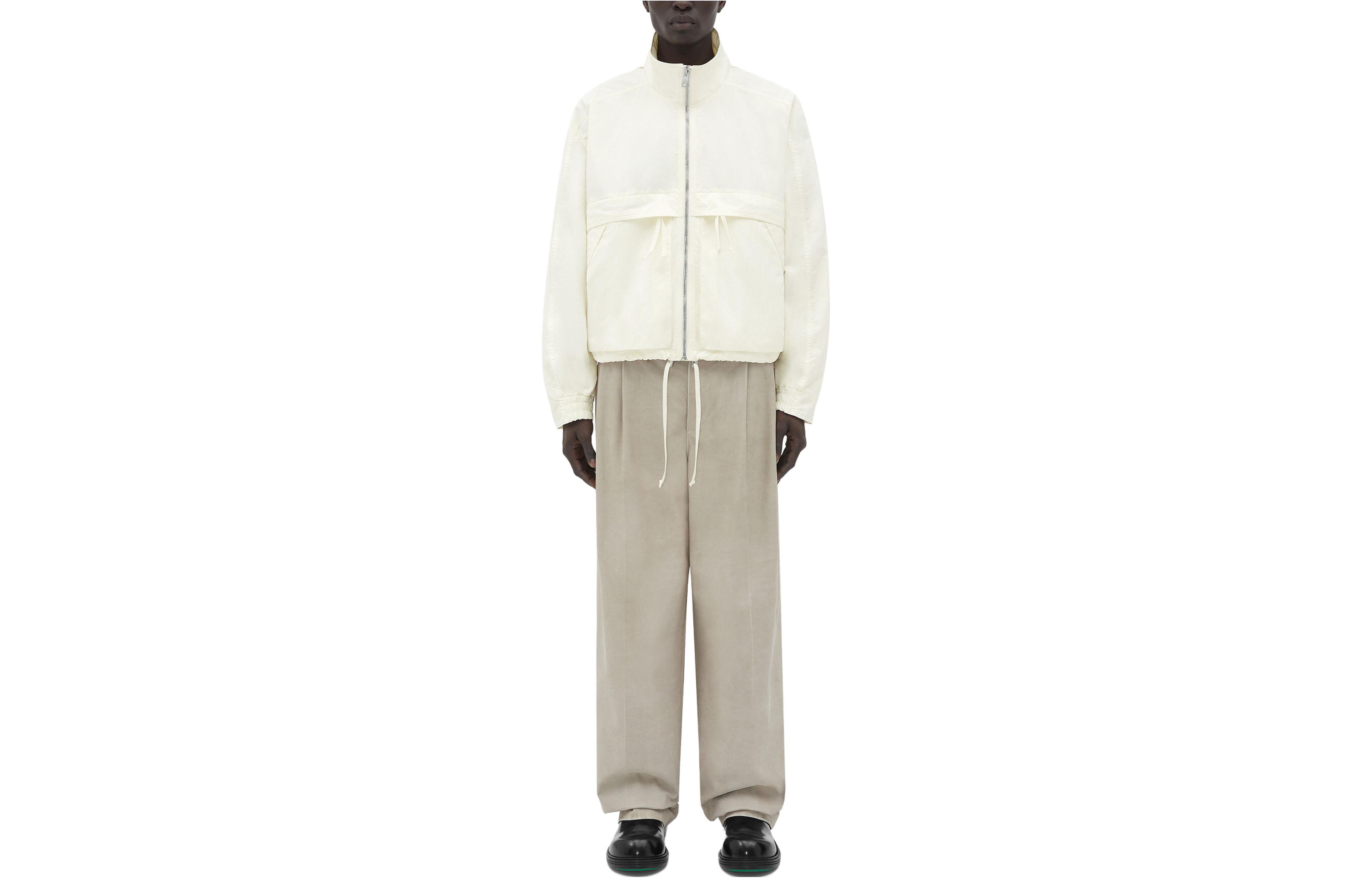 Bottega Veneta Chalk White Solid Color Zip-Up Jacket 751196VF4K09071