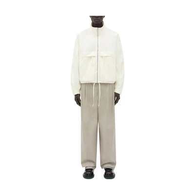 Bottega Veneta Chalk White Solid Color Zip-Up Jacket 751196VF4K09071