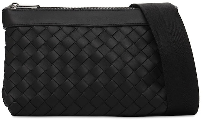 bottega-veneta-classic-intrecciato-crossbody-black