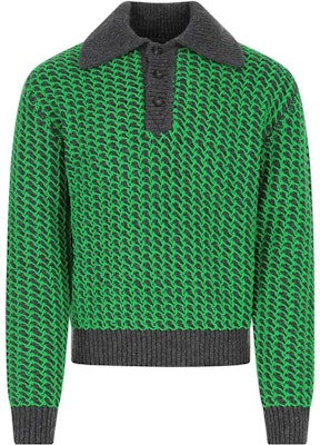 Bottega Veneta Colorblock Contrast Trim Green Sweater 708699V24Z01206 Buy Bottega Veneta Colorblock Contrast Trim Green Sweater 708699V24Z01206