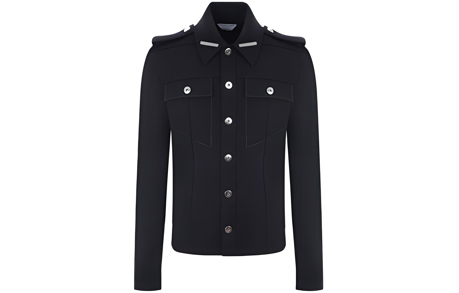 Bottega Veneta Contrast Stitch Shirt Jacket Black Men’s Jacket 671864V0IV01000