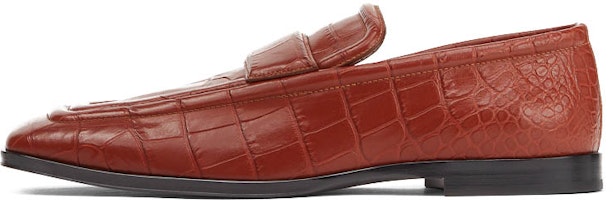 Bottega Veneta Croc-Effect Leather Loafer Brown 651350V0G808840 Bottega Veneta Croc-Effect Leather Loafer Brown 651350V0G808840