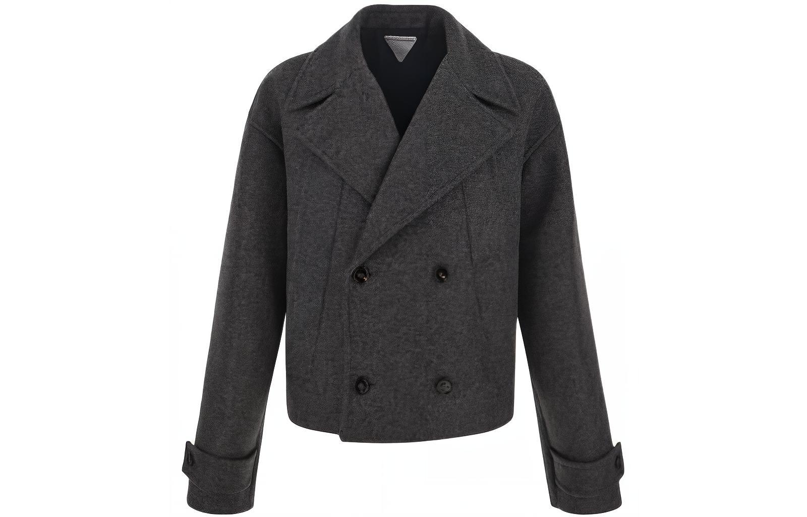 Bottega Veneta Double-Breasted Gray Long Sleeve Jacket 704051V25H01307