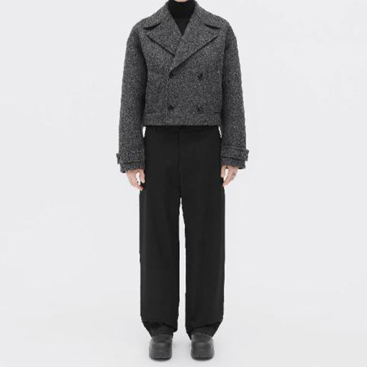 Shop 葆蝶家双排扣灰色长袖夹克 704051V25H01307