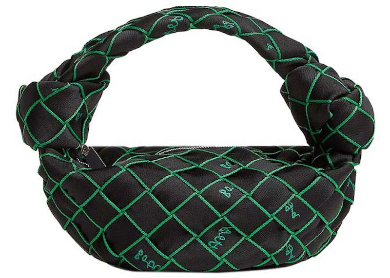 Bottega Veneta Double Knot Cloth Handbag Black