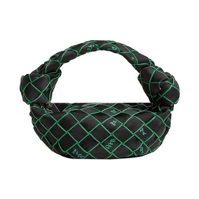 Bottega Veneta Double Knot Cloth Handbag Black