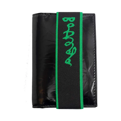 Bottega Veneta Elastic Band Bi-fold Card Case Black / Green